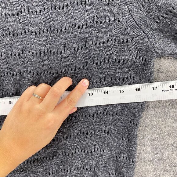 5/$45 Loft Sweater Pullover Women S Small Gray Knit Wool Long Sleeve Round Neck - Picture 7 of 9